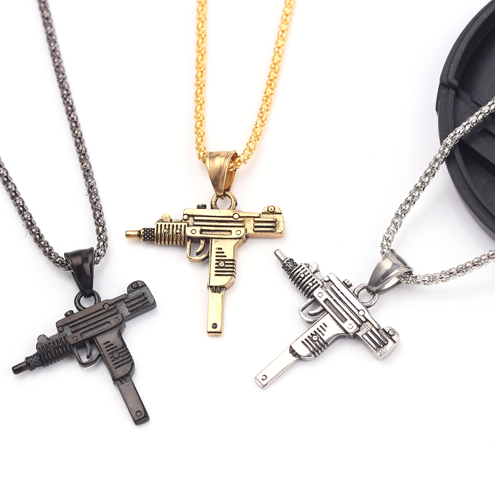 Men'S Accessories Jewelry - قلادة على شكل مسدس أوزي -