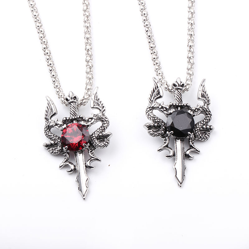 قلادة صليب بحجر أسود على شكل ت - مراجعة Men'S Accessories Jewelry وسعره