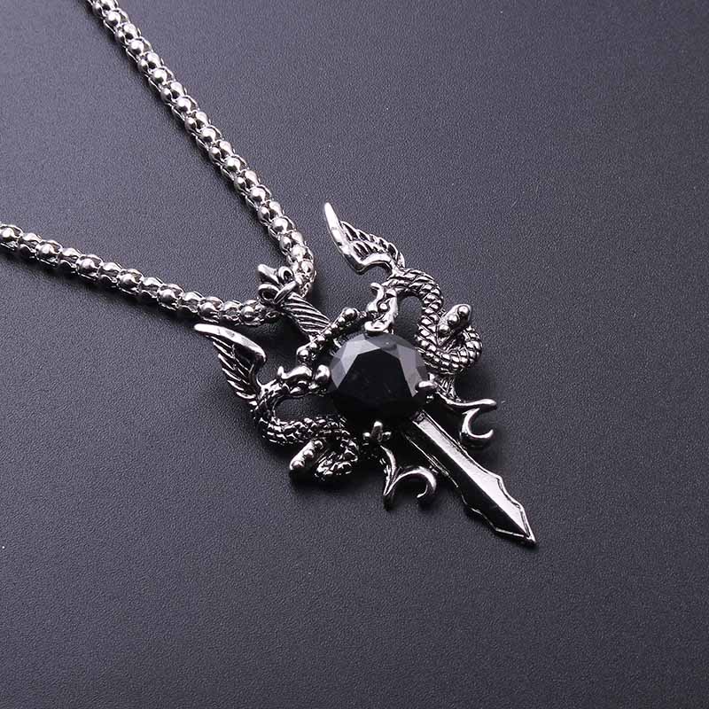 قلادة صليب بحجر أسود على شكل ت - مراجعة Men'S Accessories Jewelry وسعره